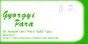 gyorgyi para business card